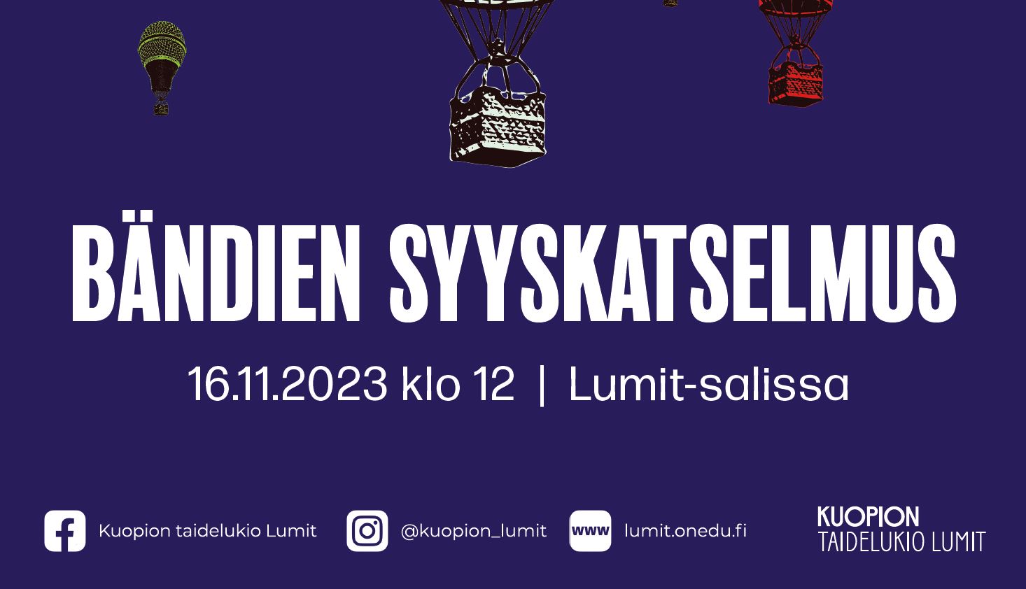 Bändien syyskatselmus 16.11. klo 12