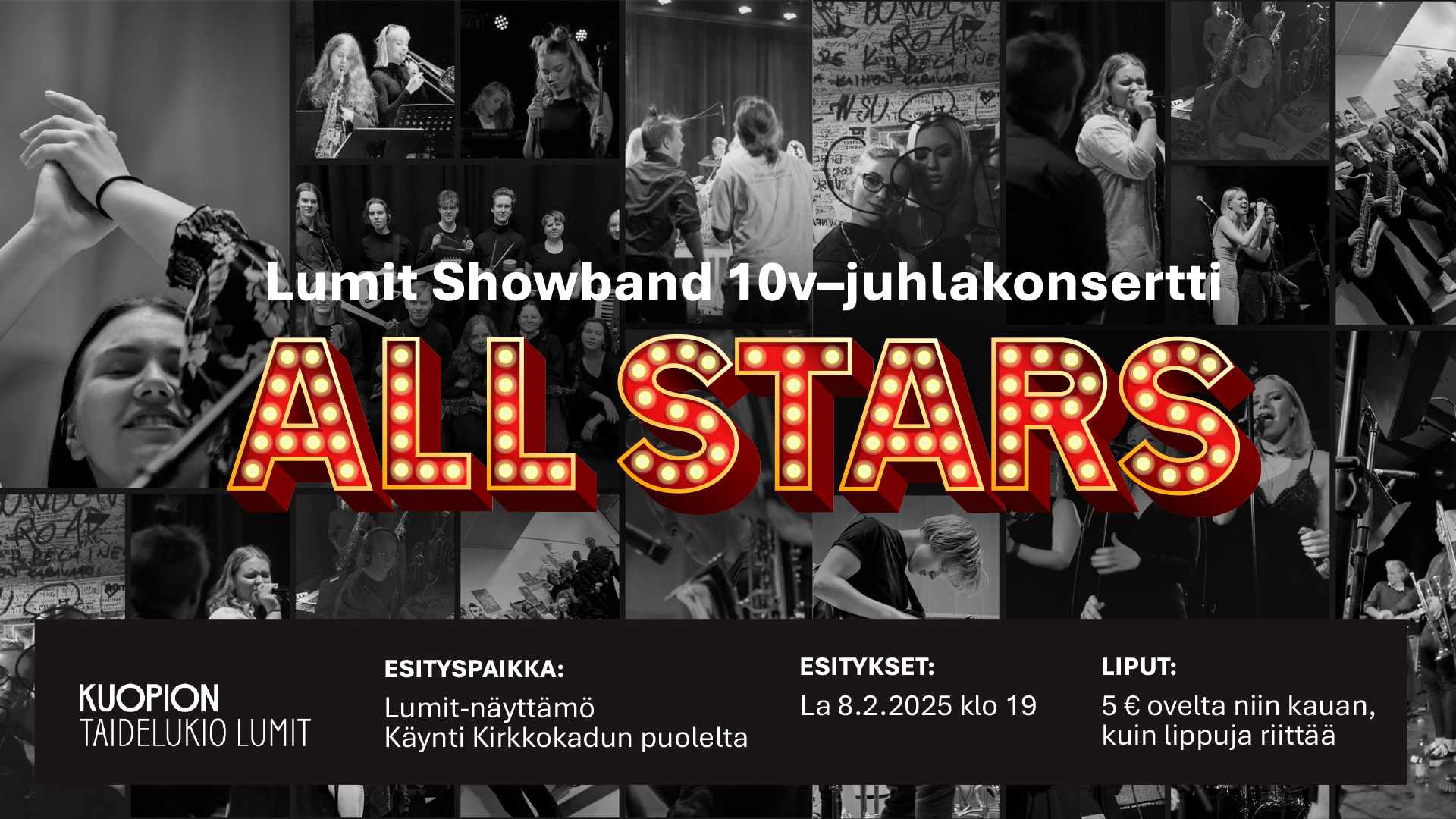 Lumitin showbandin 10v-juhlakonsertti 8.2.2025 klo 19
