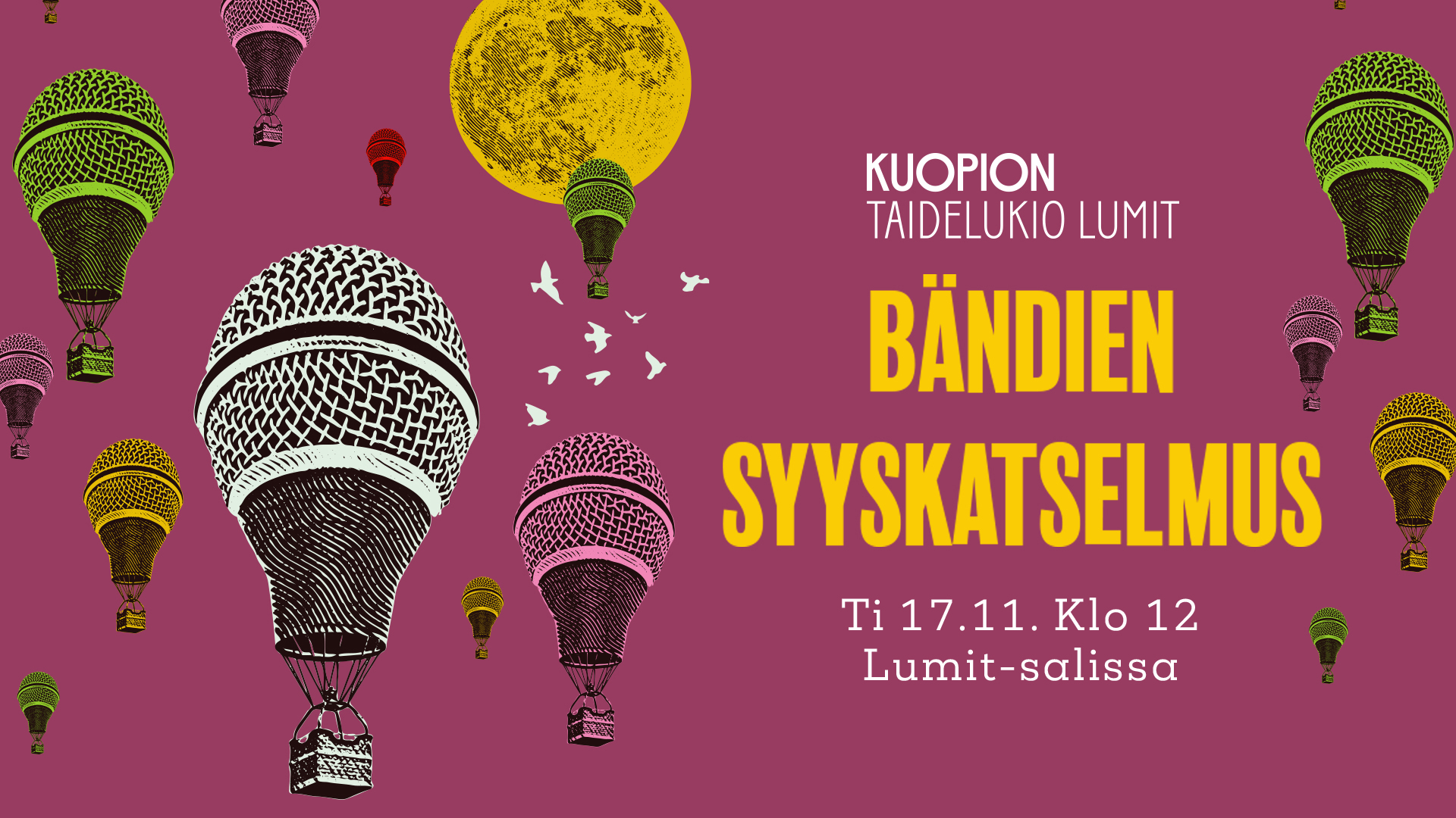 BÄNDIEN SYYSKATSELMUS – yksi iltapäivä, monta kovaa esiintyjää!